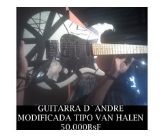 *GUITARRA D`ANDRE, MODIFICADA TIPO “VAN HALEN” EN 50.000BsF
