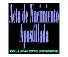Apostilla de Partida de Nacimiento / Acta de Nacimiento / Abogados Venezuela