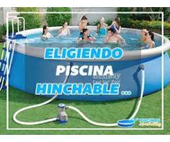 piscina grande con motor hinchables para varias personas adultas