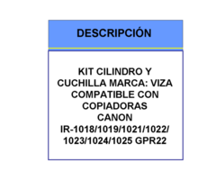 KIT CILINDRO Y CUCHILLA CANON IR-1023 - Imagen 2/4