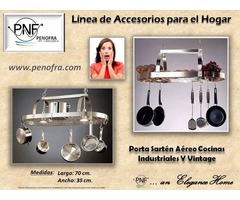 Porta Sartén Aéreo para Cocinas Industriales y Vintage - Imagen 1/4